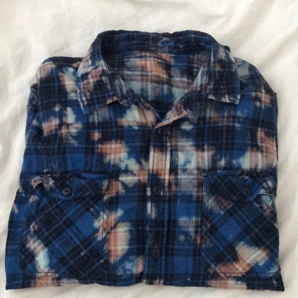 UO Urban Renewal Bleach Dyed Flannel